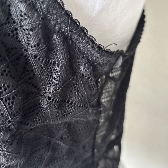 NWOT Black Lace Peep the Scene Cutout Bralette - Women René Rofé Size 2X - Picture 10 of 10